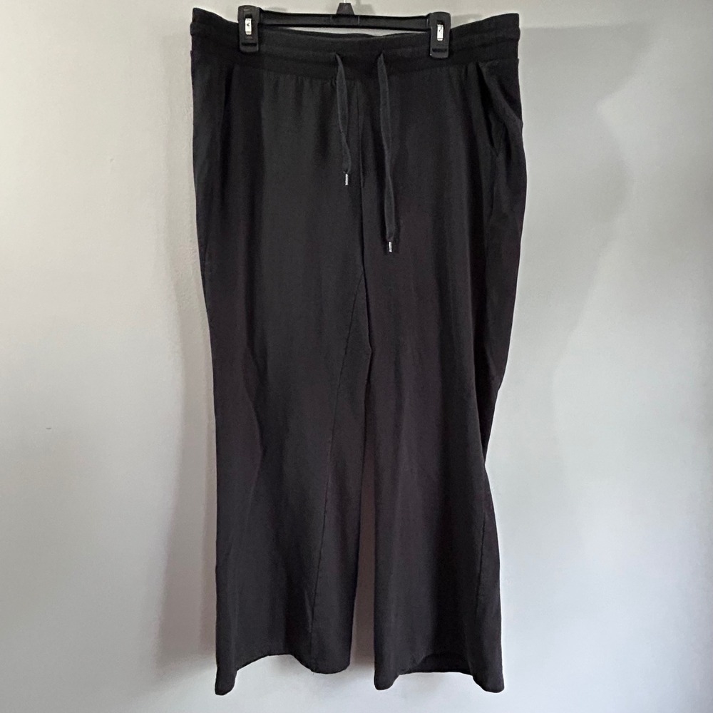 Torrid Women Black Wide Leg Lounge Pants Drawstring Pockets Size 1 Plus XL 1X